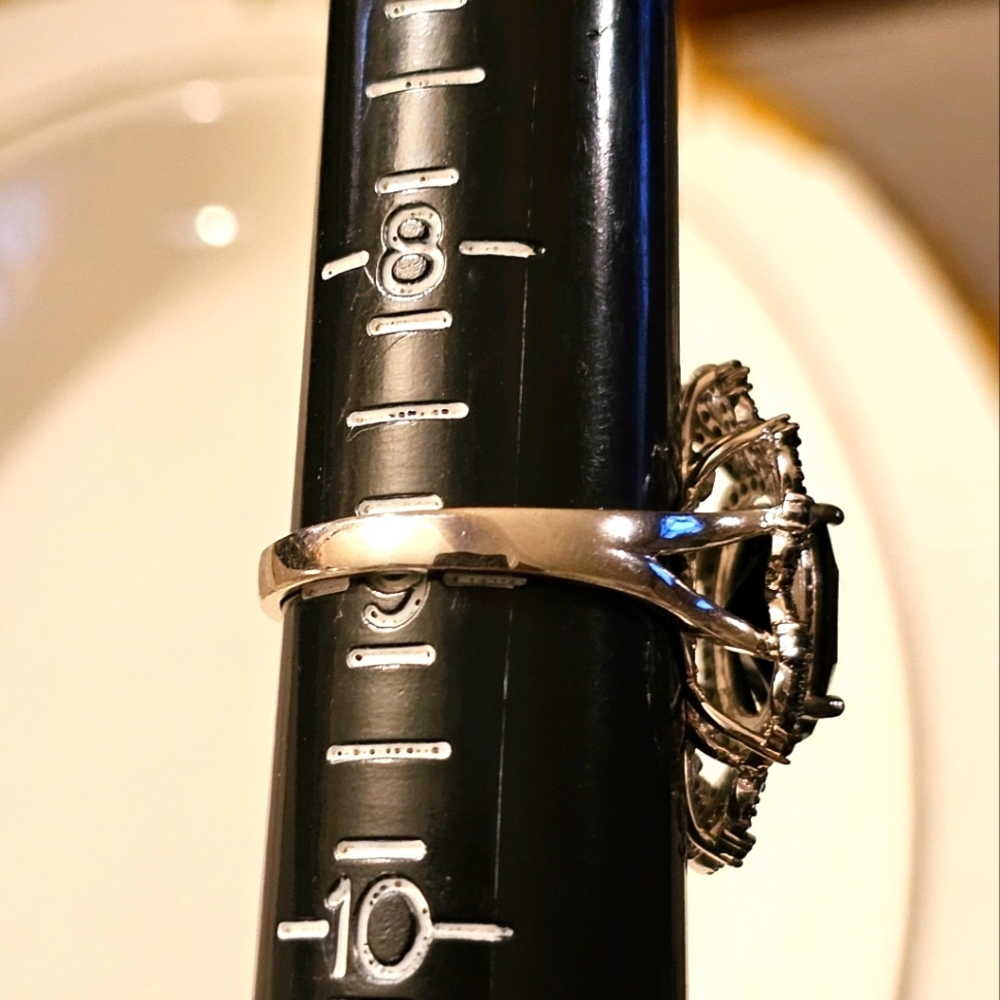 4.04 CTW Black Spinel Rhodium Over 925 Sterling Silver Ring R1P26 - Picture 9 of 9